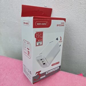 VEN-DENS 3 in 1 Charger 65w Model (SP-TC83AG) Folding Type Multiport